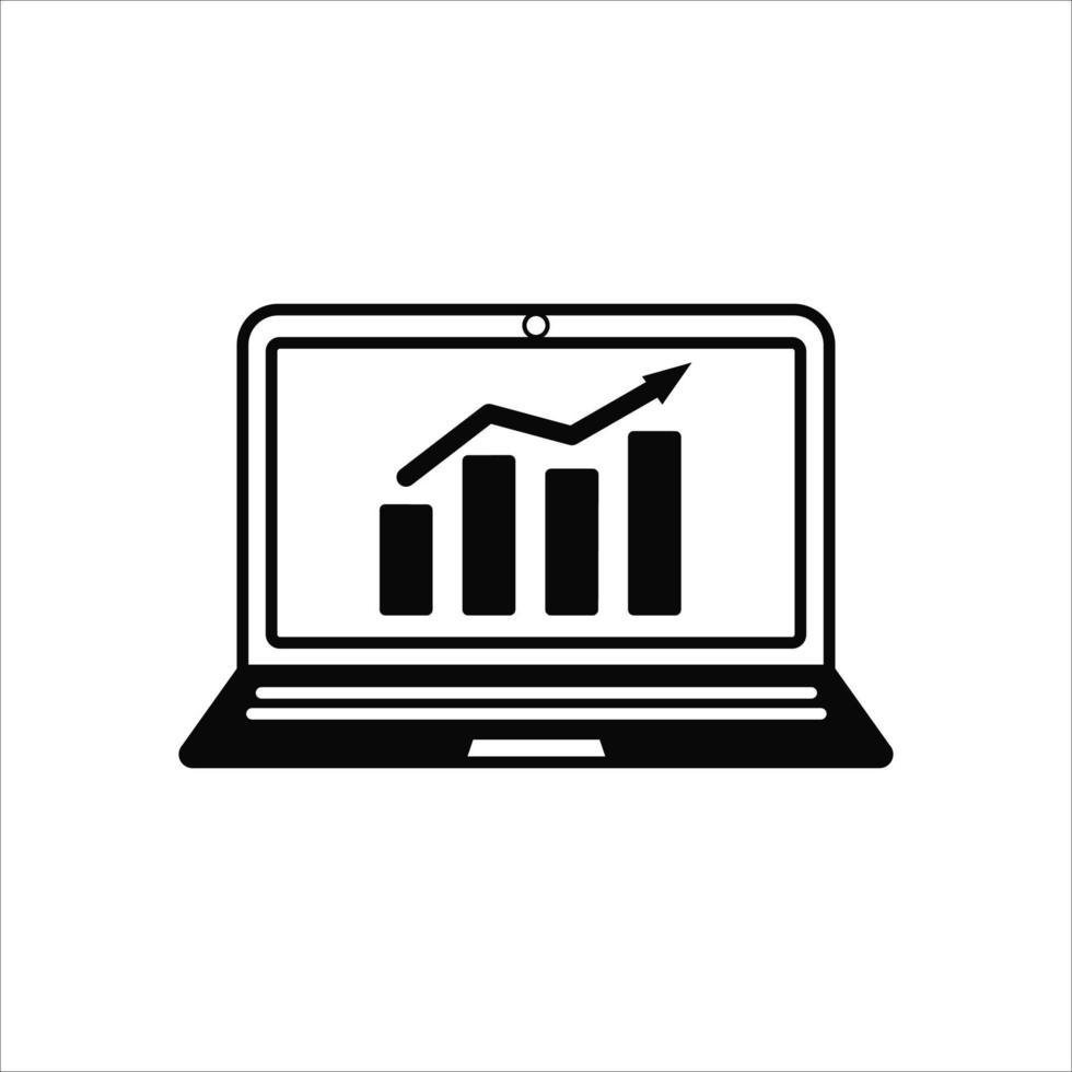 gráfico creciendo movimiento crecimiento glifo icono aislado signo símbolo en vector