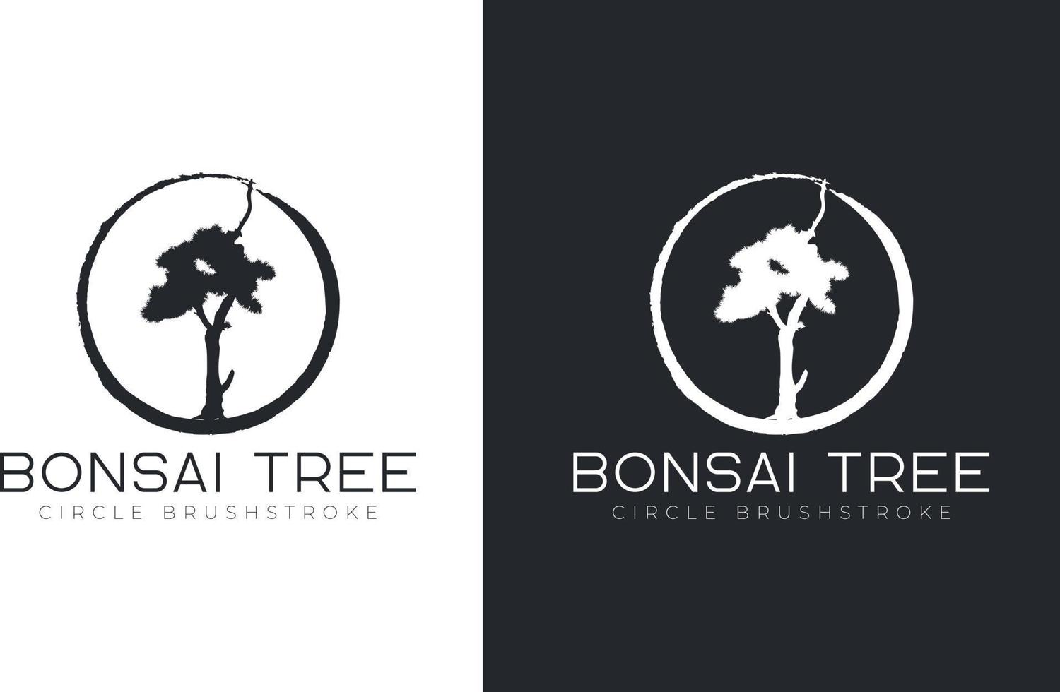 bonsai tree logo design vector template