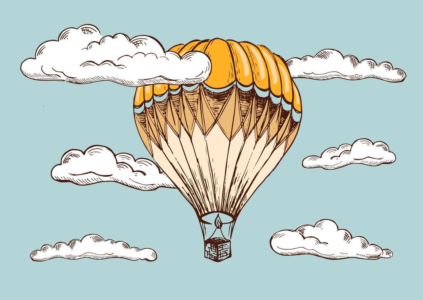 Hot air balloons flying. vector