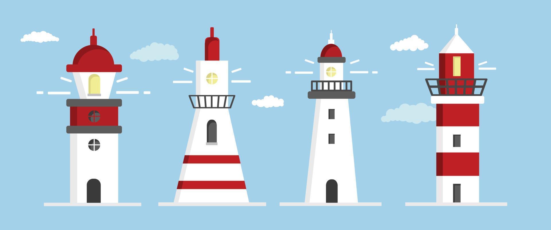 Lighthouse. Flat design, vector illustration.