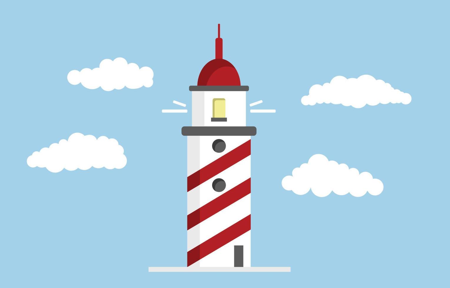 Lighthouse. Flat design, vector illustration.