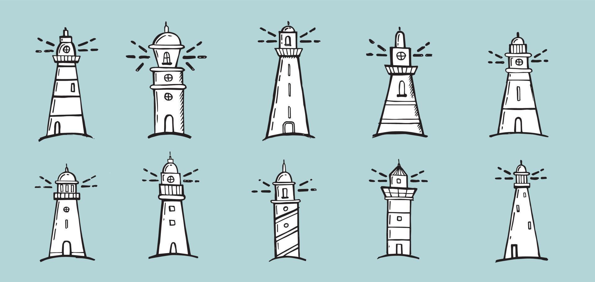 Lighthouse. Flat design, vector illustration.