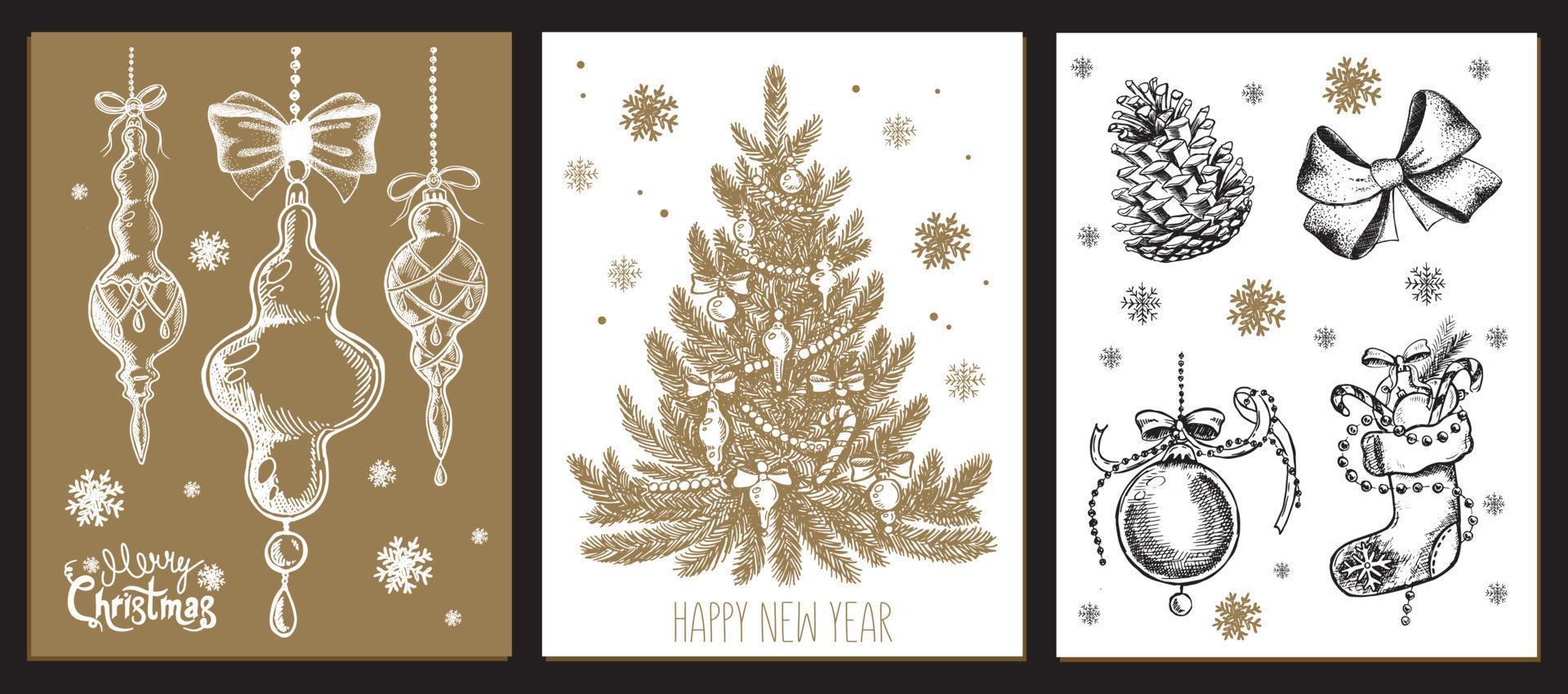 Christmas design element in doodle style. Hand drawn. vector