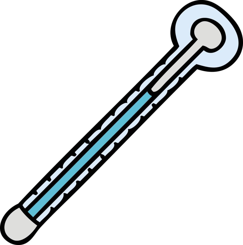 quirky hand drawn cartoon thermometer vector