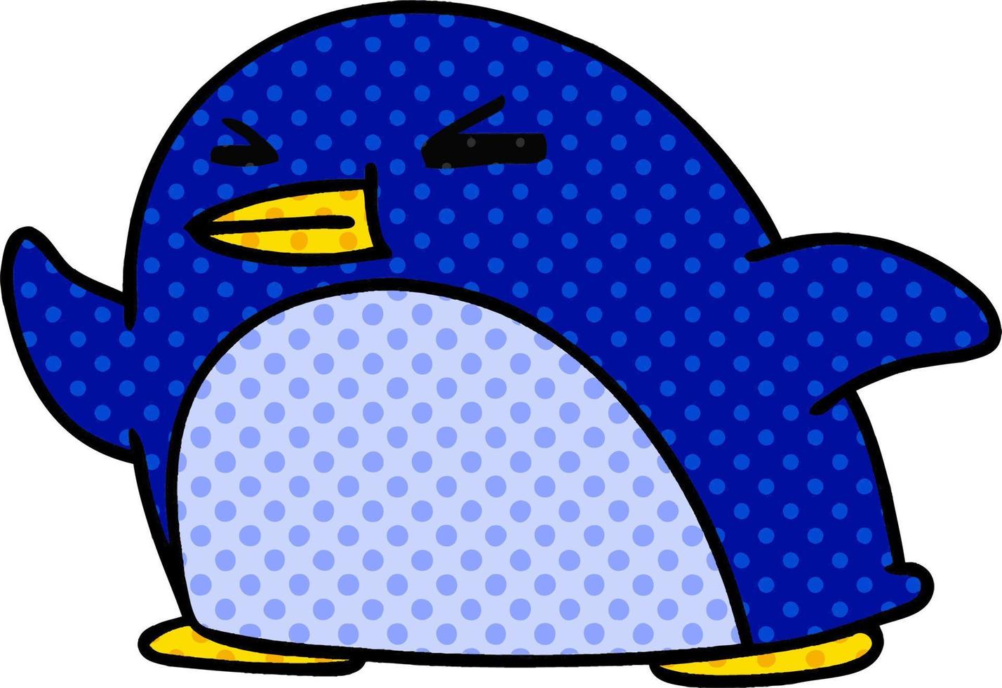 caricatura, kawaii, de, un, lindo, pingüino vector