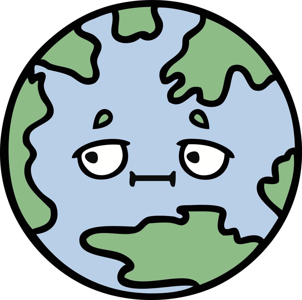 caricatura linda del planeta tierra vector