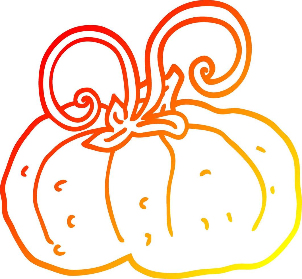 warm gradient line drawing cartoon winter squash vector