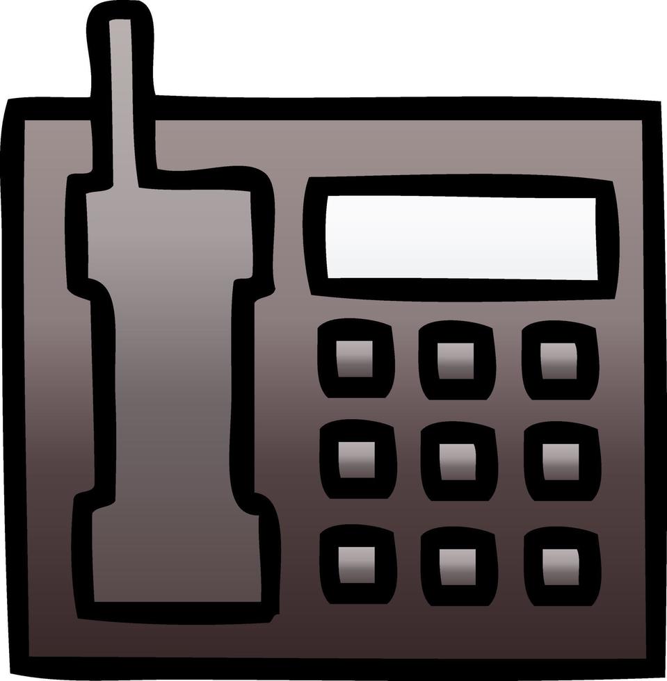 gradient shaded cartoon office telephone vector