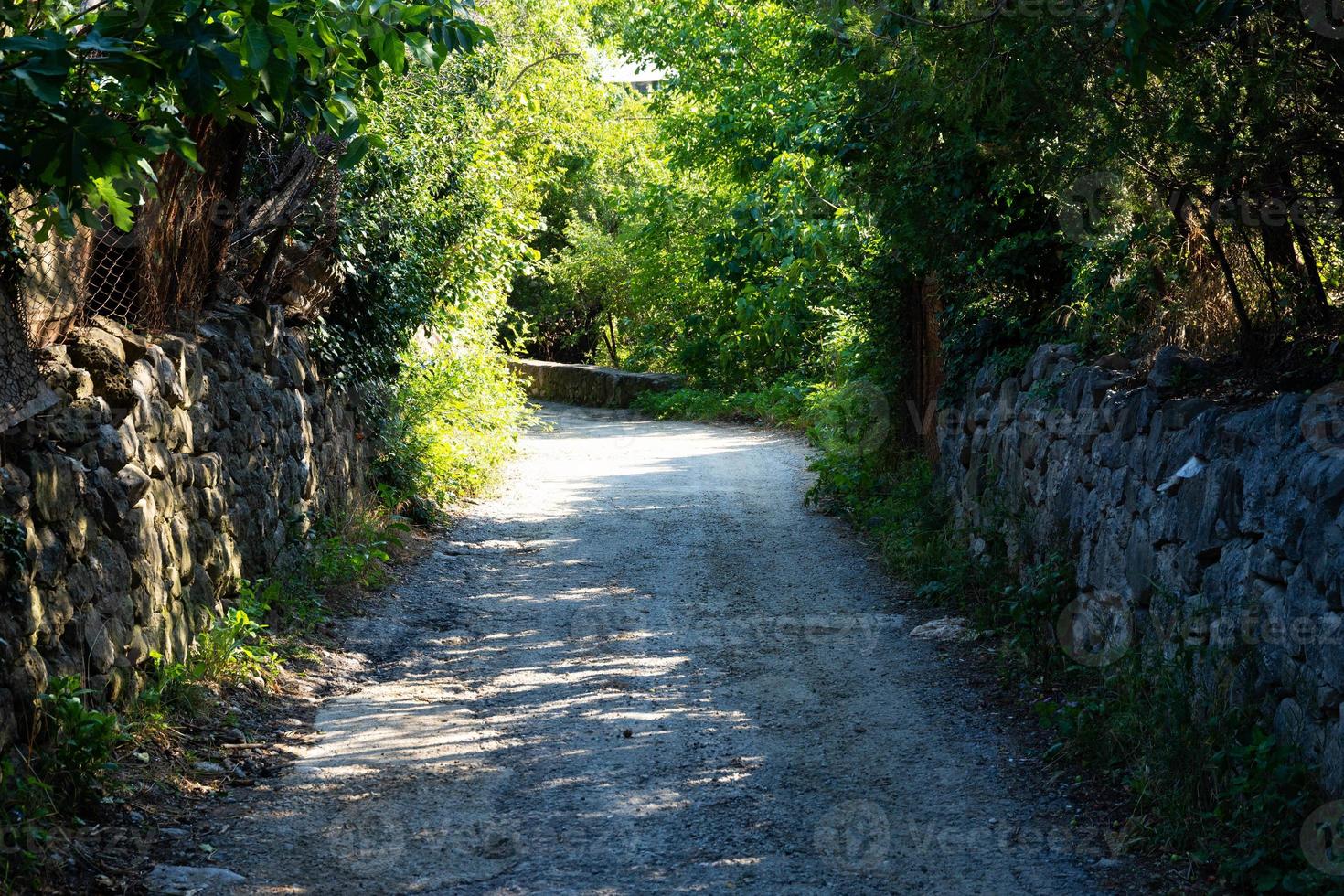 Narrow streets in a mountain village in Crimea photo