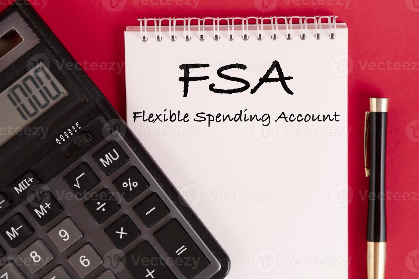 Paper with Flexible Spending Account FSA on a table photo