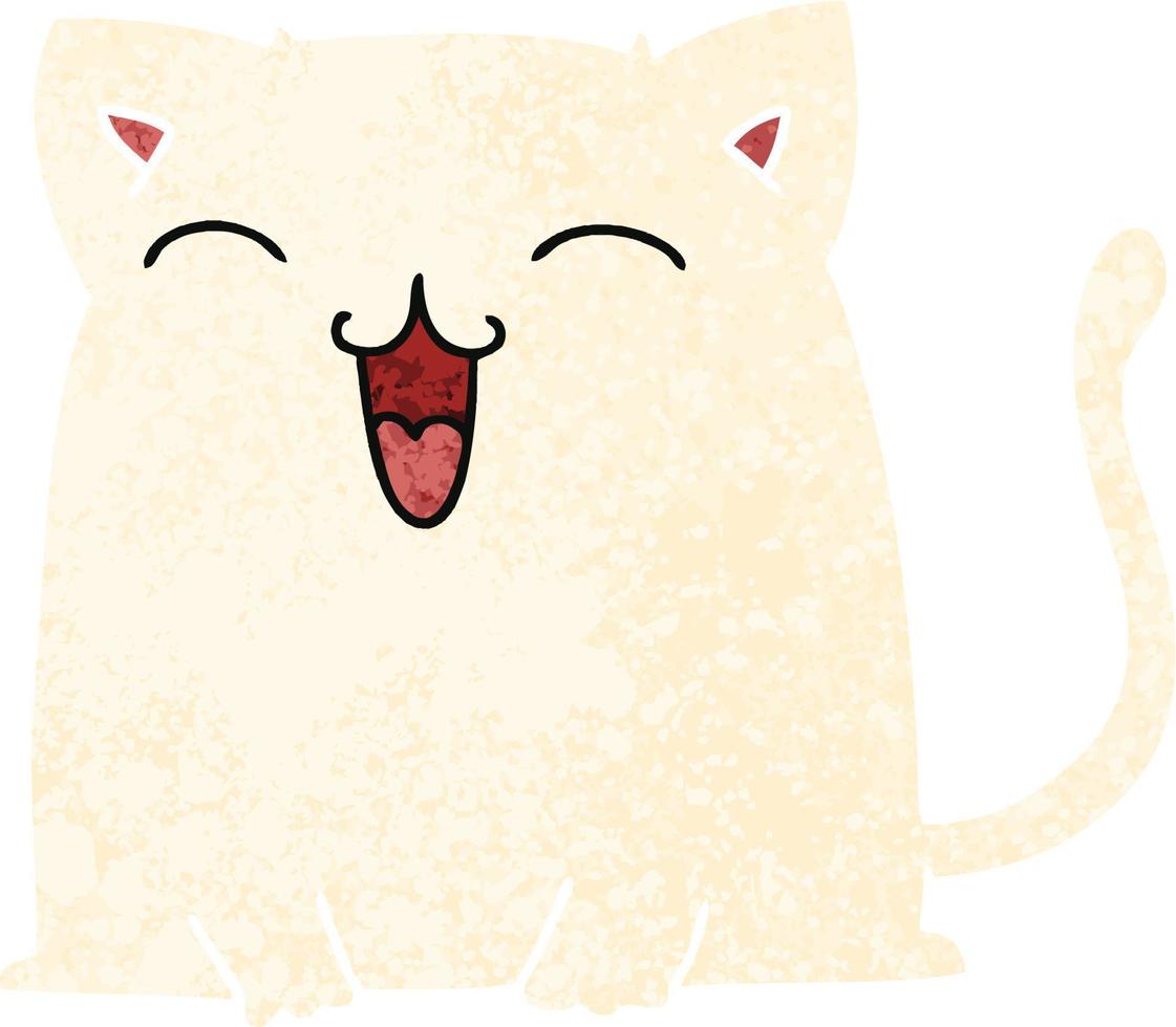 quirky retro illustration style cartoon cat vector