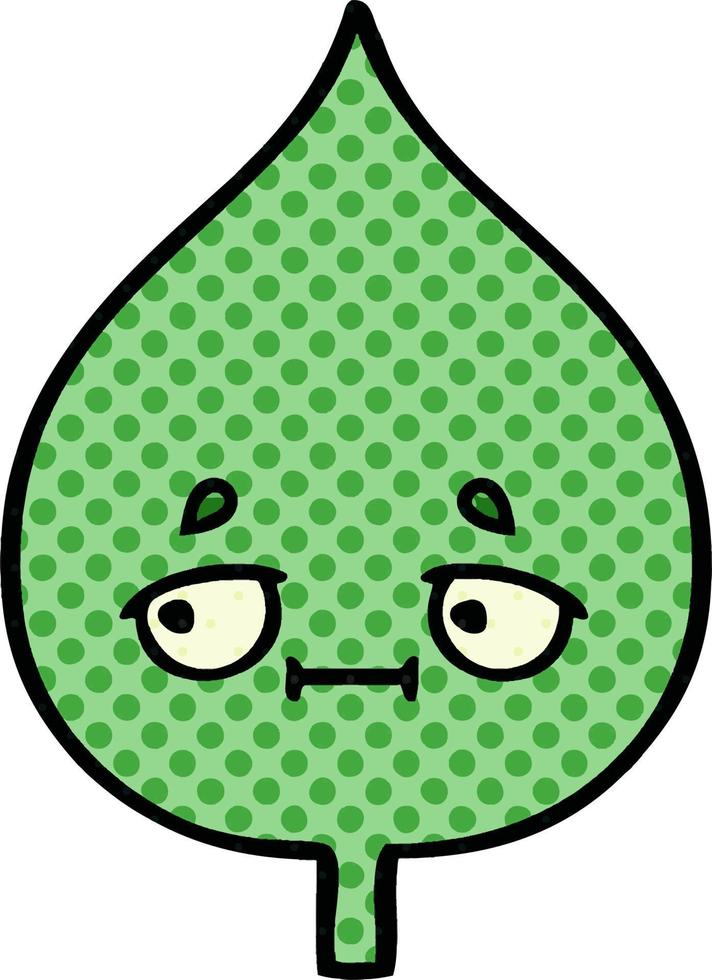 comic book style cartoon expressional leaf vector