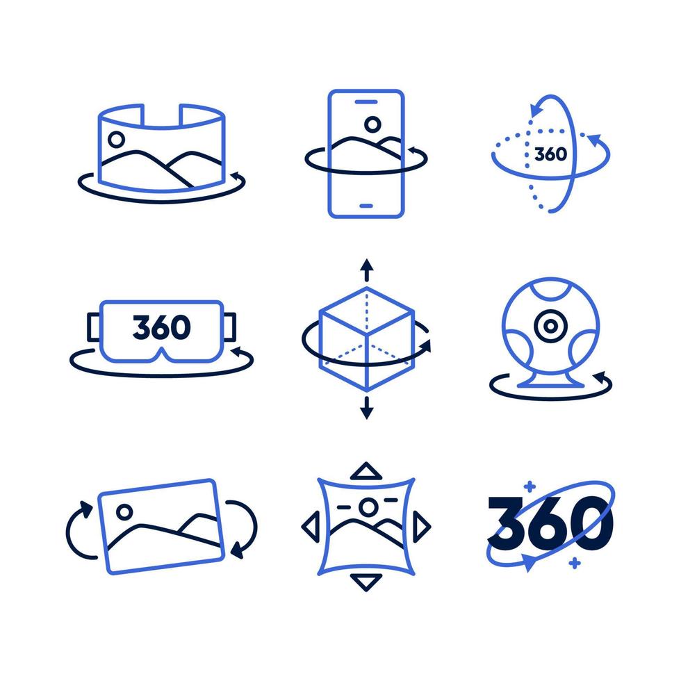 360 Technology Icon Collection Set vector