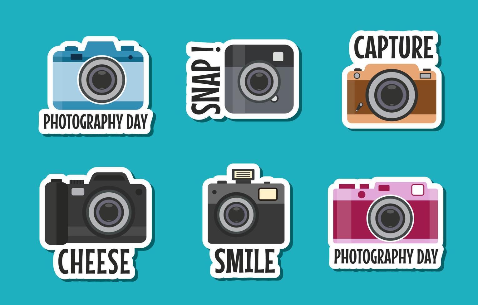World Photography Day Sticker vector