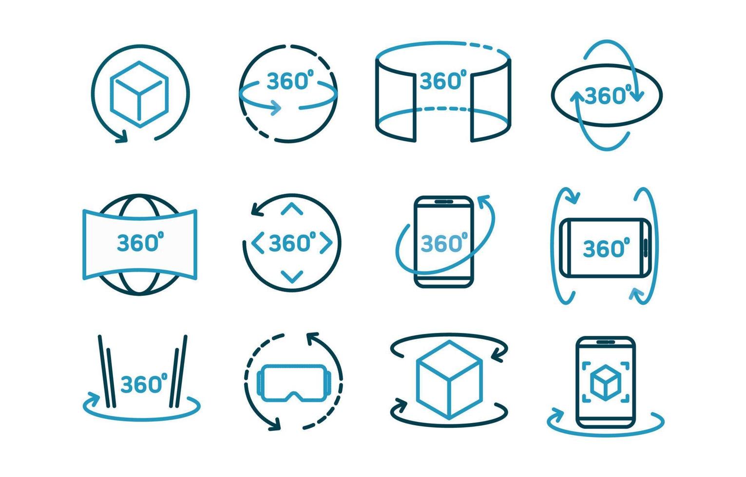 360 Icon Collection Set vector