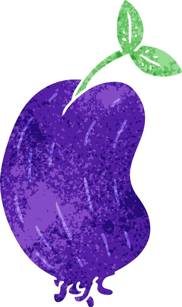 retro cartoon of a sprouting bean vector