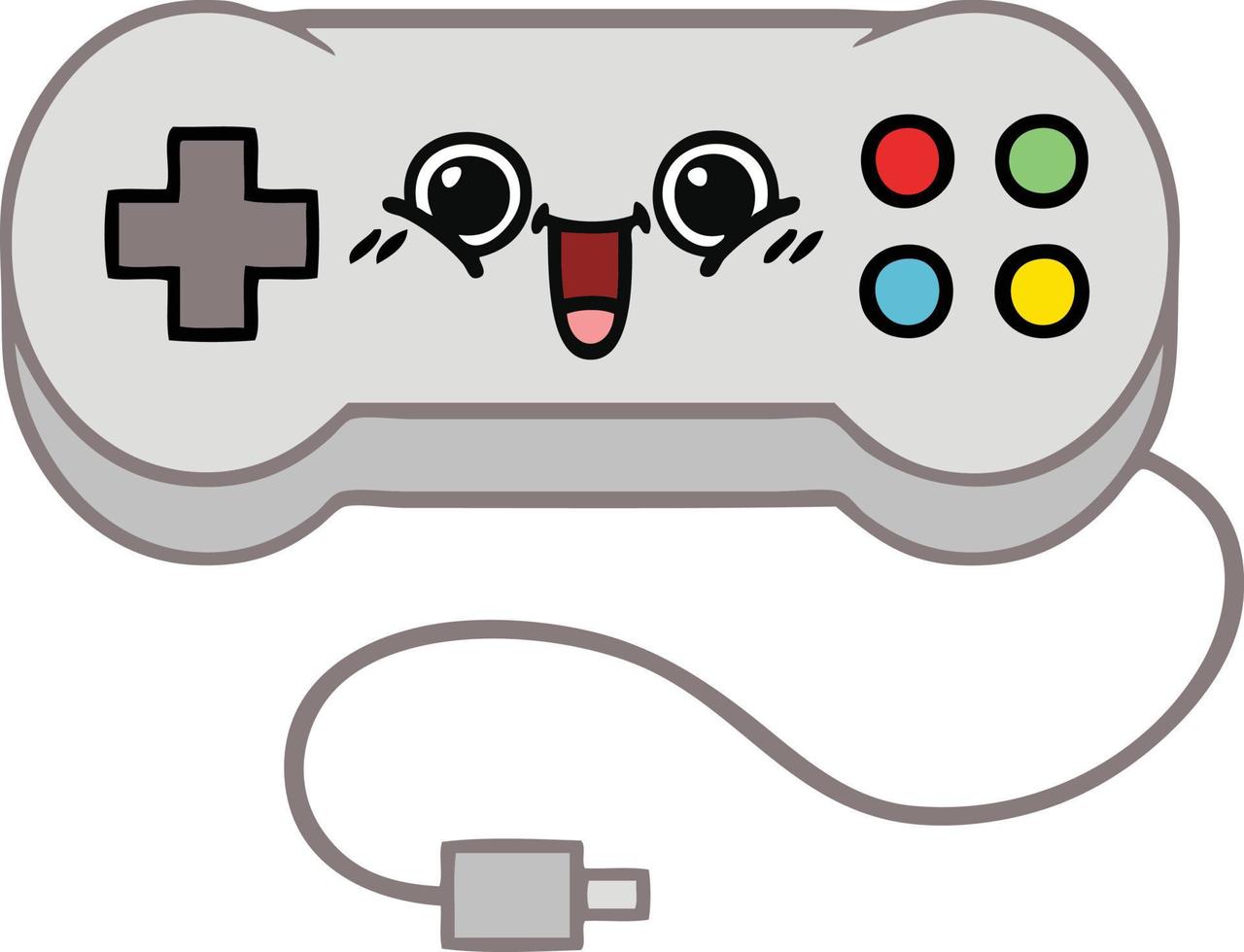 cute cartoon game controller vector