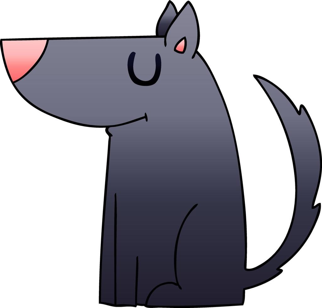 quirky gradient shaded cartoon dog vector