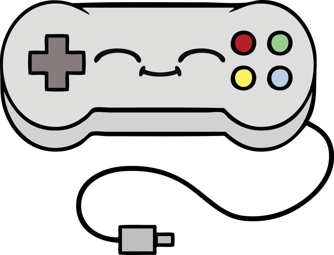 cute cartoon game controller vector