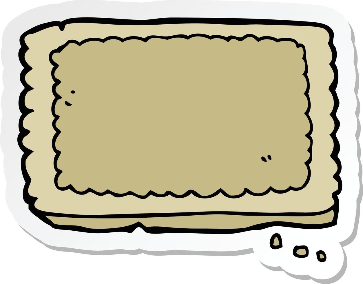 sticker of a cartoon biscuit vector