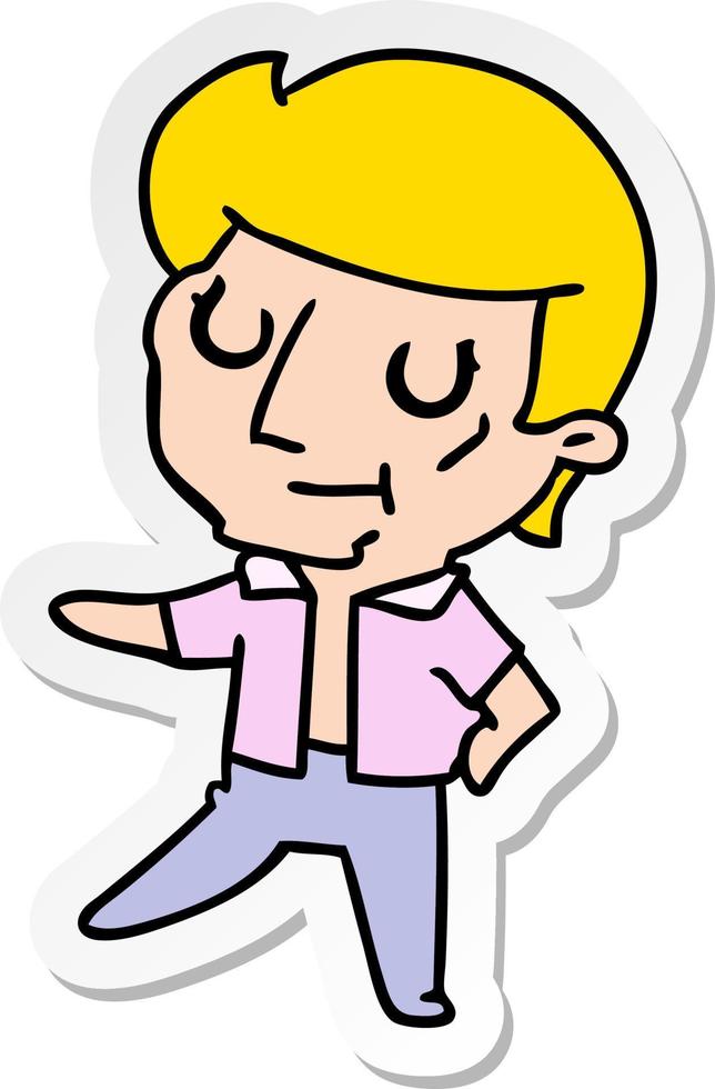 sticker cartoon of kawaii older man vector