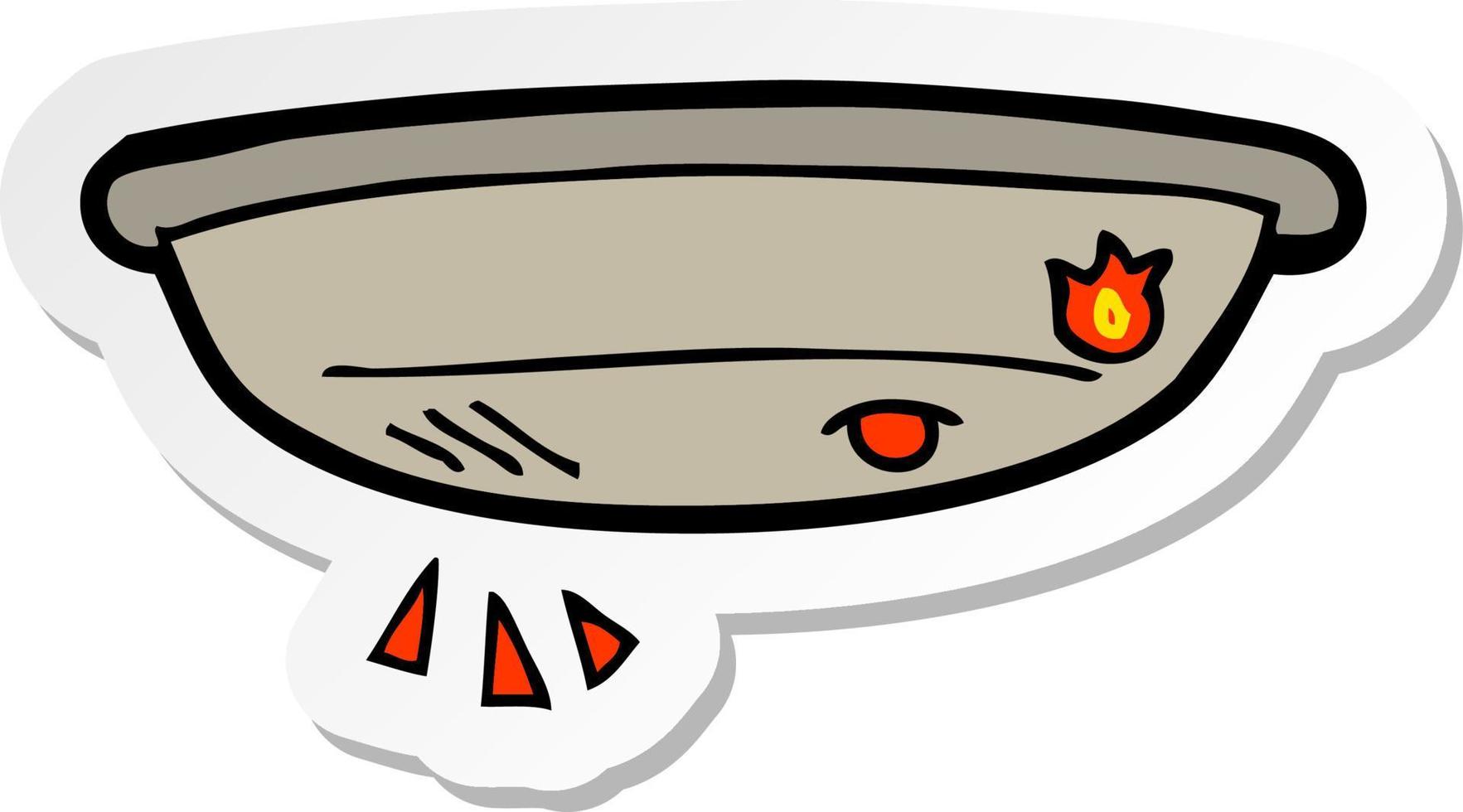 sticker of a cartoon fire alarm vector