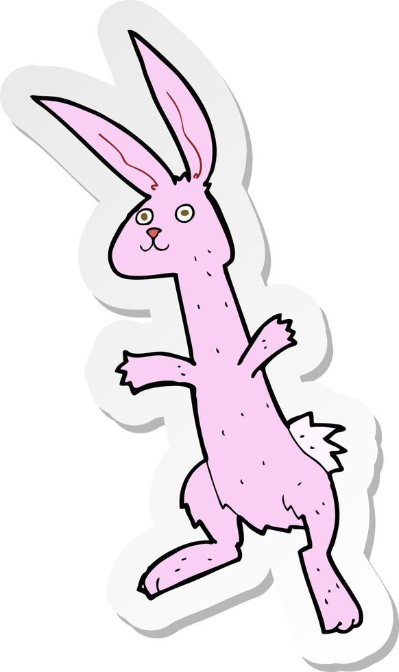 sticker of a cartoon rabbit vector