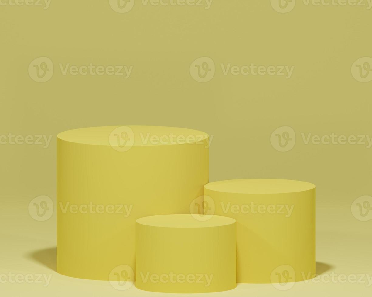 Empty podium with flat background 3d render photo
