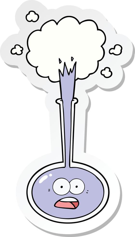 sticker of a cartoon science accident vector