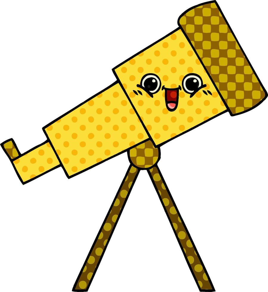 comic book style cartoon telescope vector