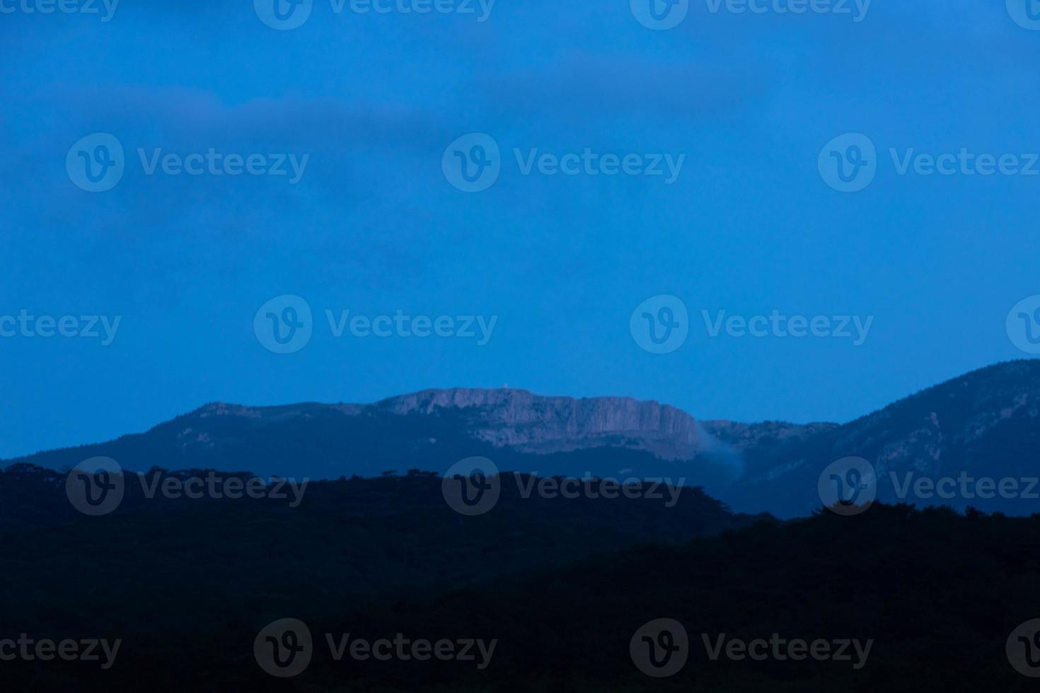 Mountain valley during sunrise. Natural summer landscape photo