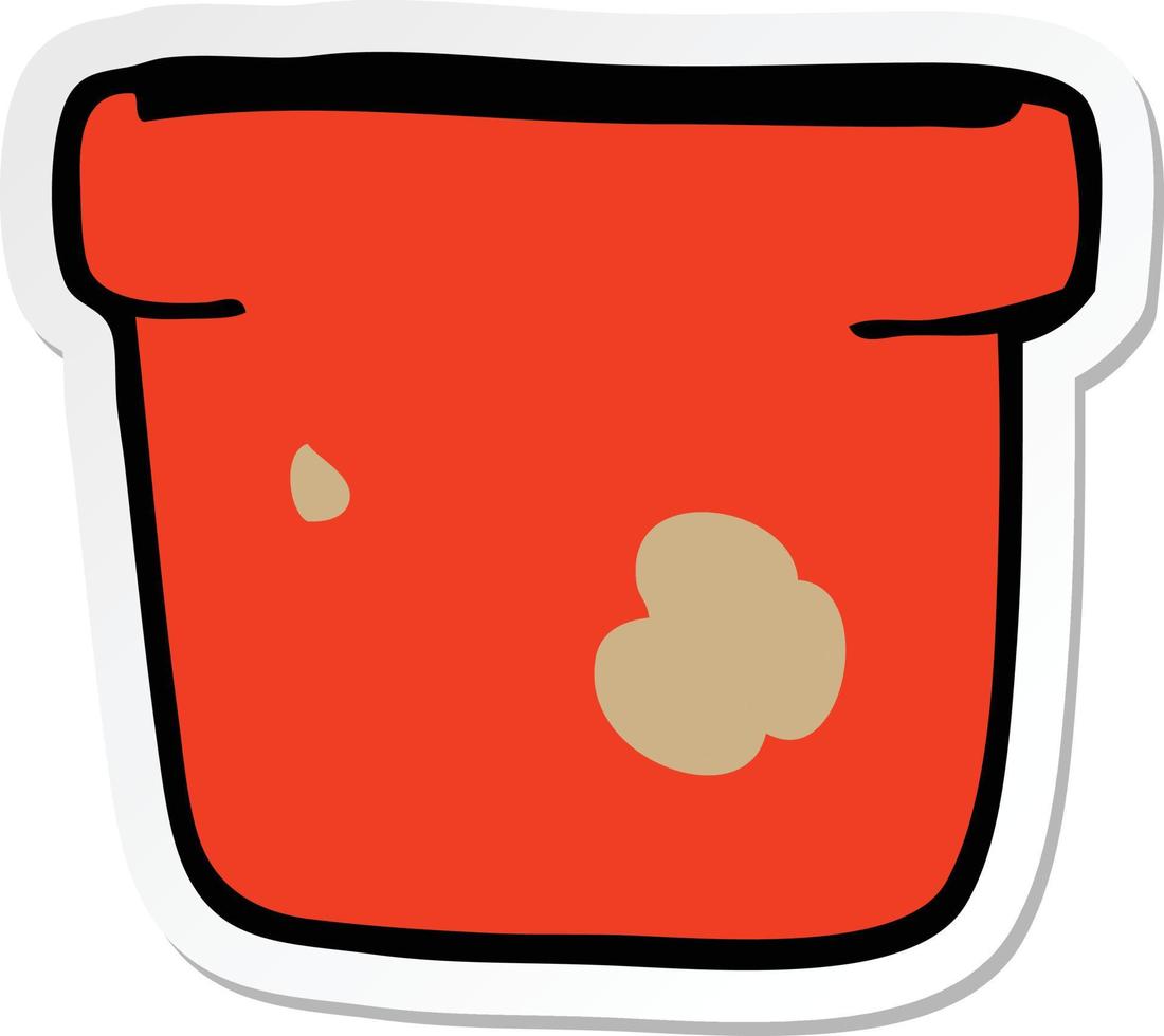 sticker of a cartoon plant pot vector