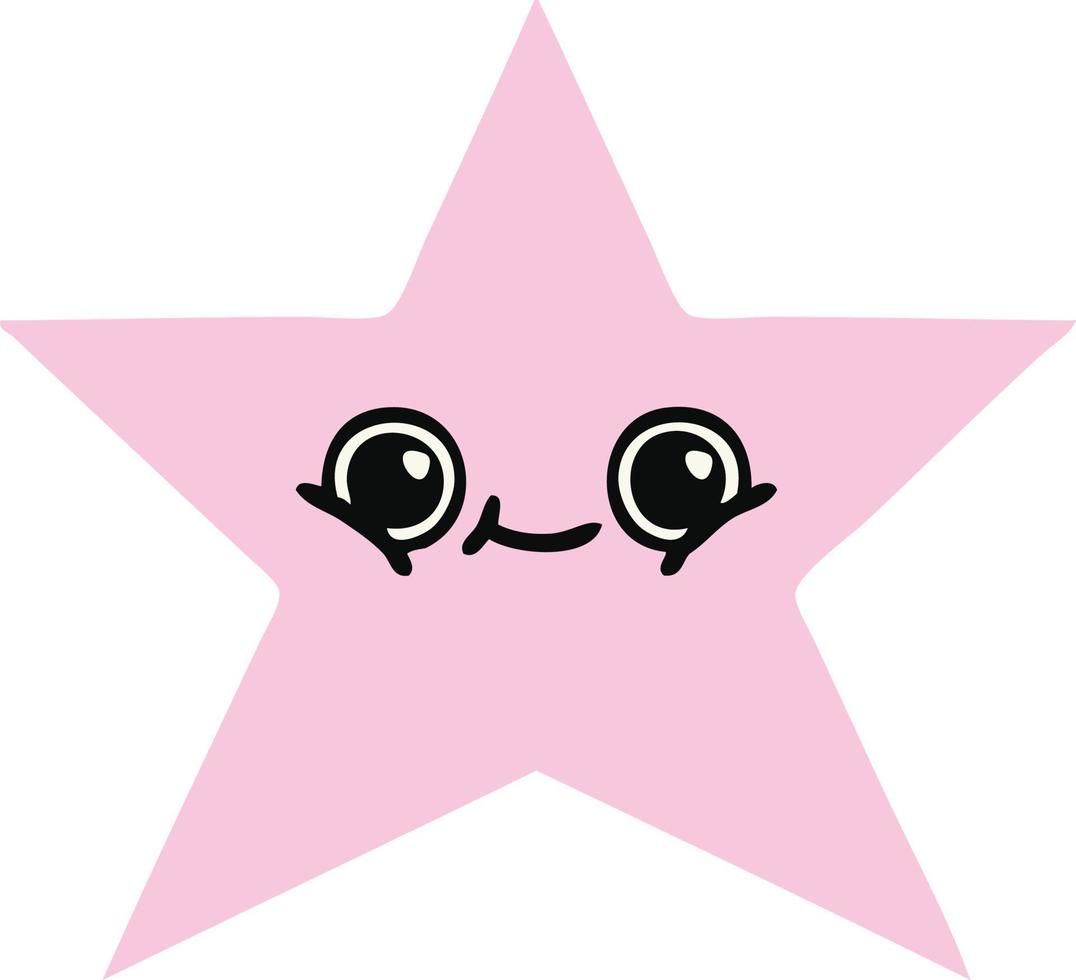 flat color retro cartoon star fish vector