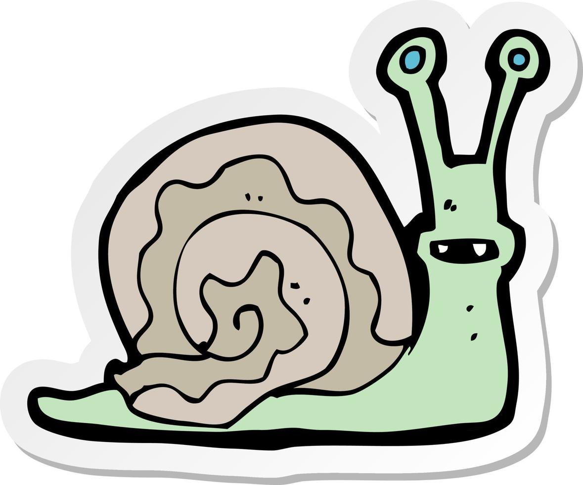 sticker of a cartoon snail vector