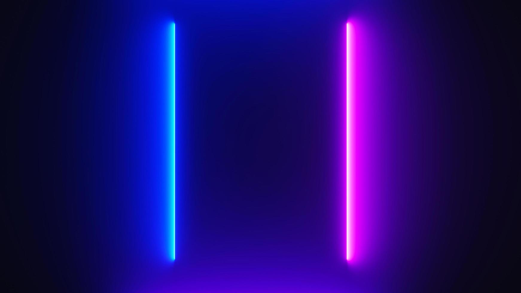 3d render of flash neon and light glowing on dark scene. Speed light moving lines. High fast  motion blur. Technology internet of future network. Sci fiction of hyperspace interstellar travel. photo