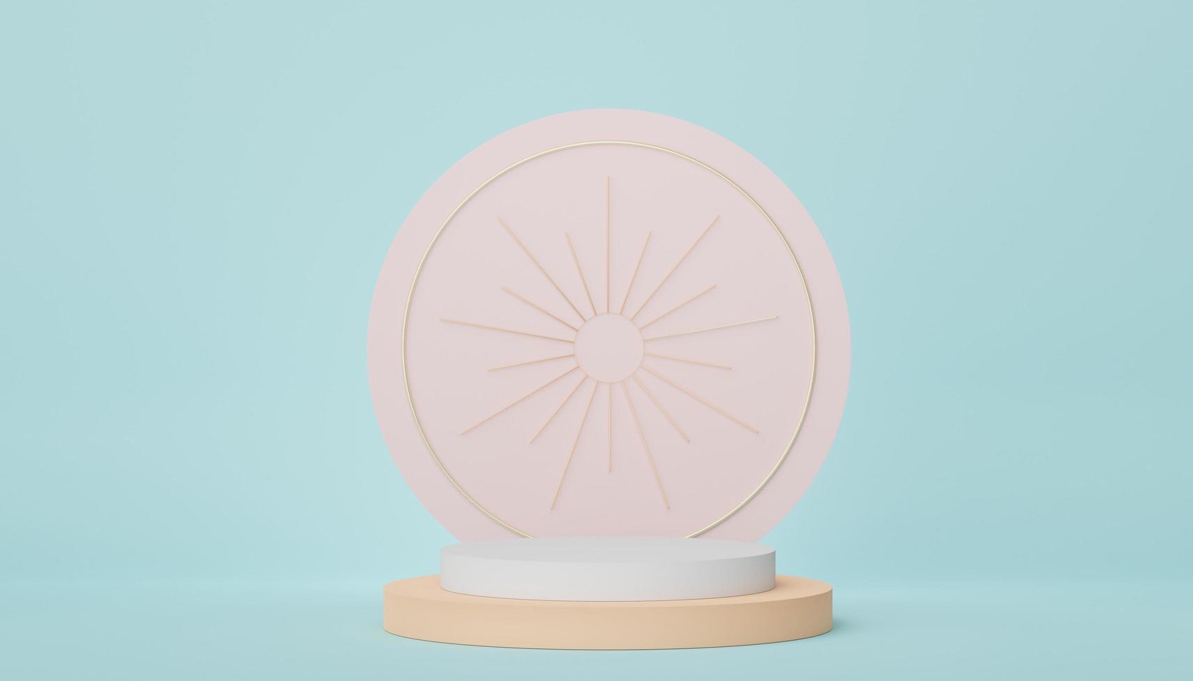 3d render display podium for product and cosmetic presentation. Minimal scene for advertising. Abstract clean background for web banner and mock up. simple geometric shapes. photo