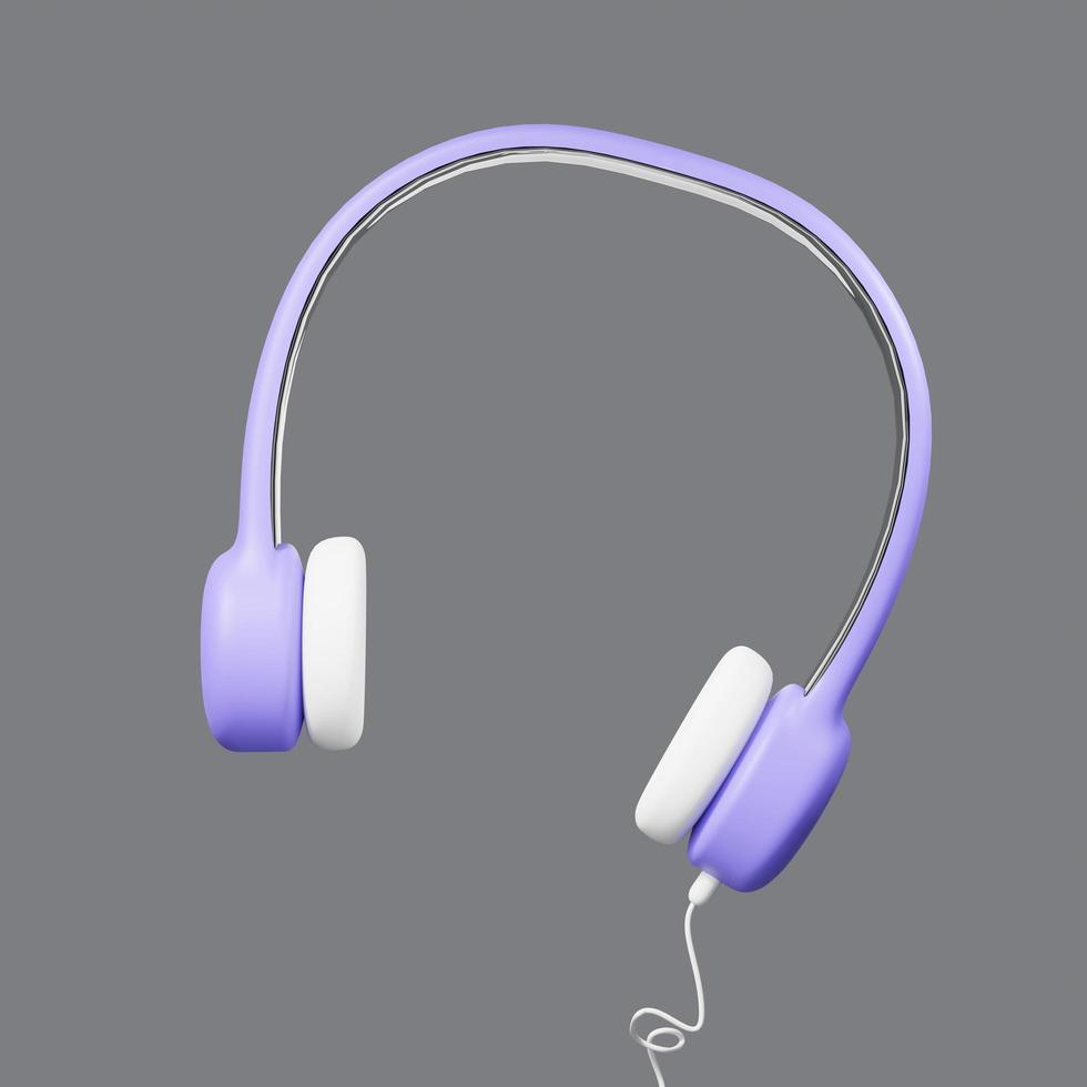 Representación 3d del icono de los auriculares en un fondo limpio para maquetas y banner web. diseño de interfaz de dibujos animados. concepto de metaverso mínimo. foto