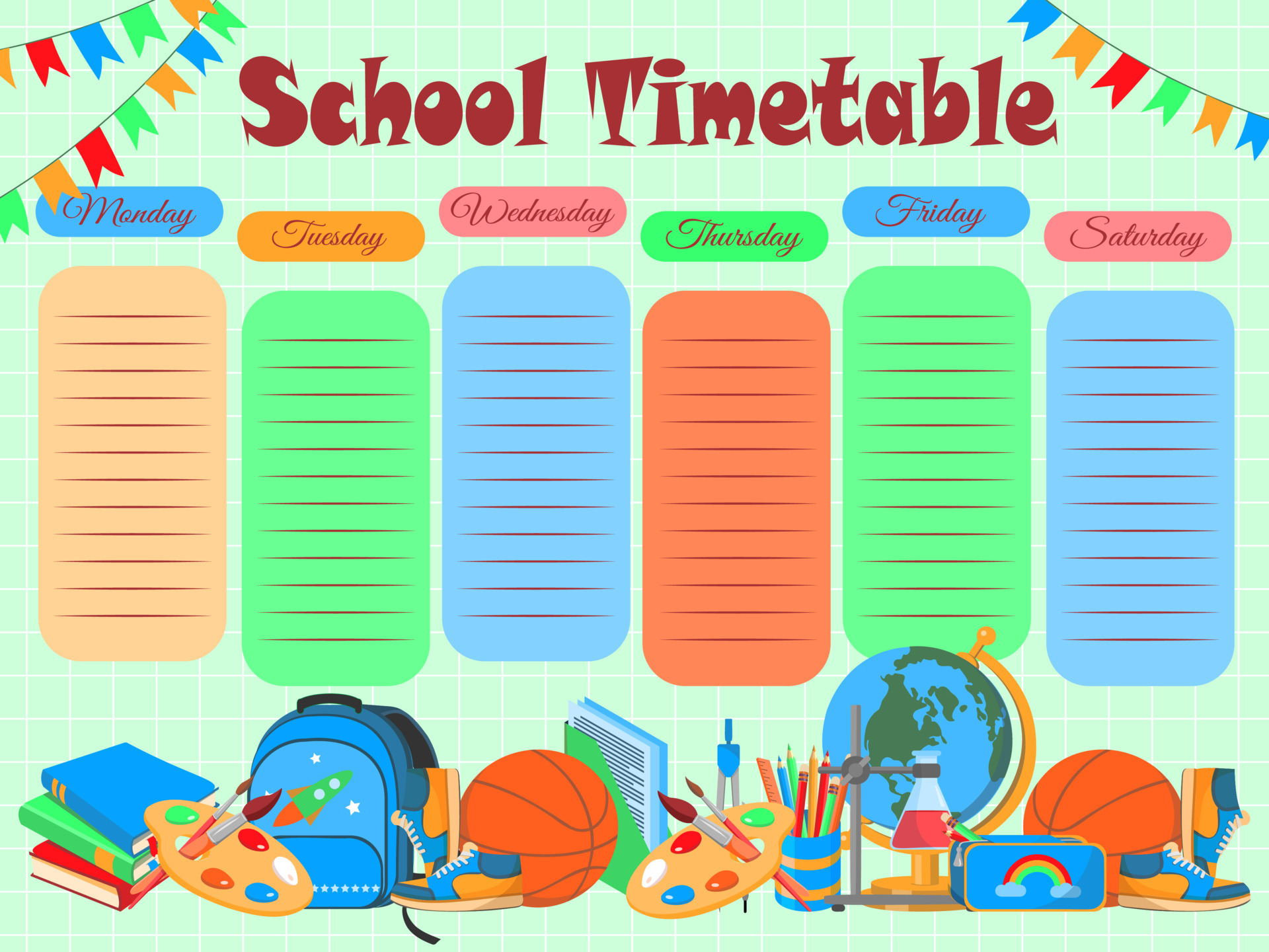 School Timetable Weekly Class Schedule Template Vector School school-timetable-weekly-class-schedule-template-vector-school
