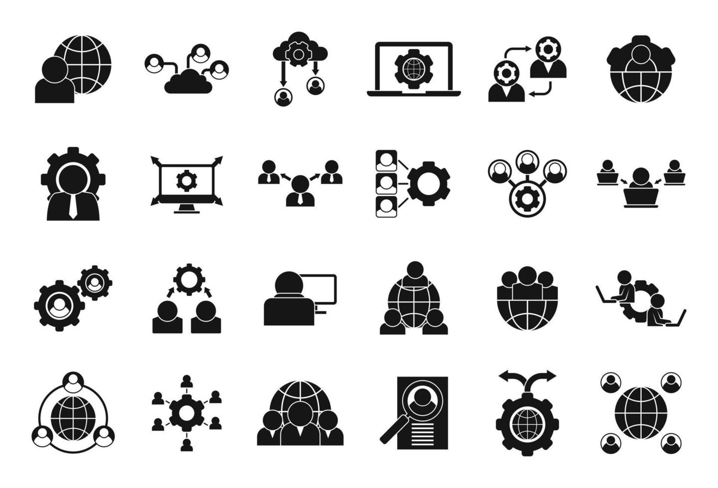 Outsource icons set, simple style vector