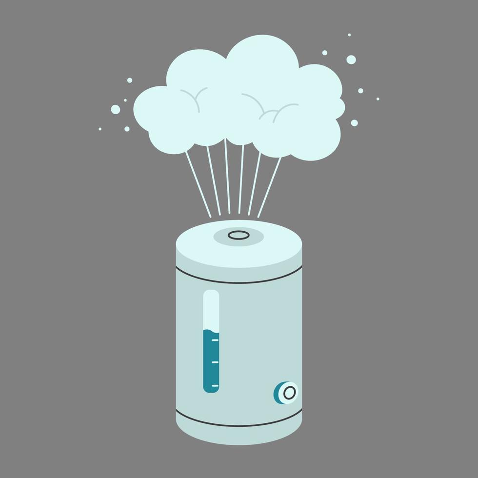 humidificador moderno vectorial. filtro de aire, vaporizador. vector