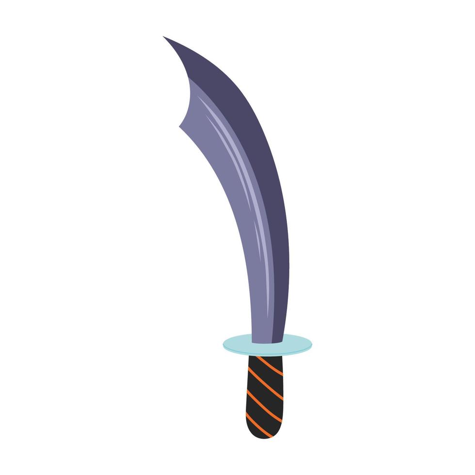 Vector flat sword. Cartoon pirate blade