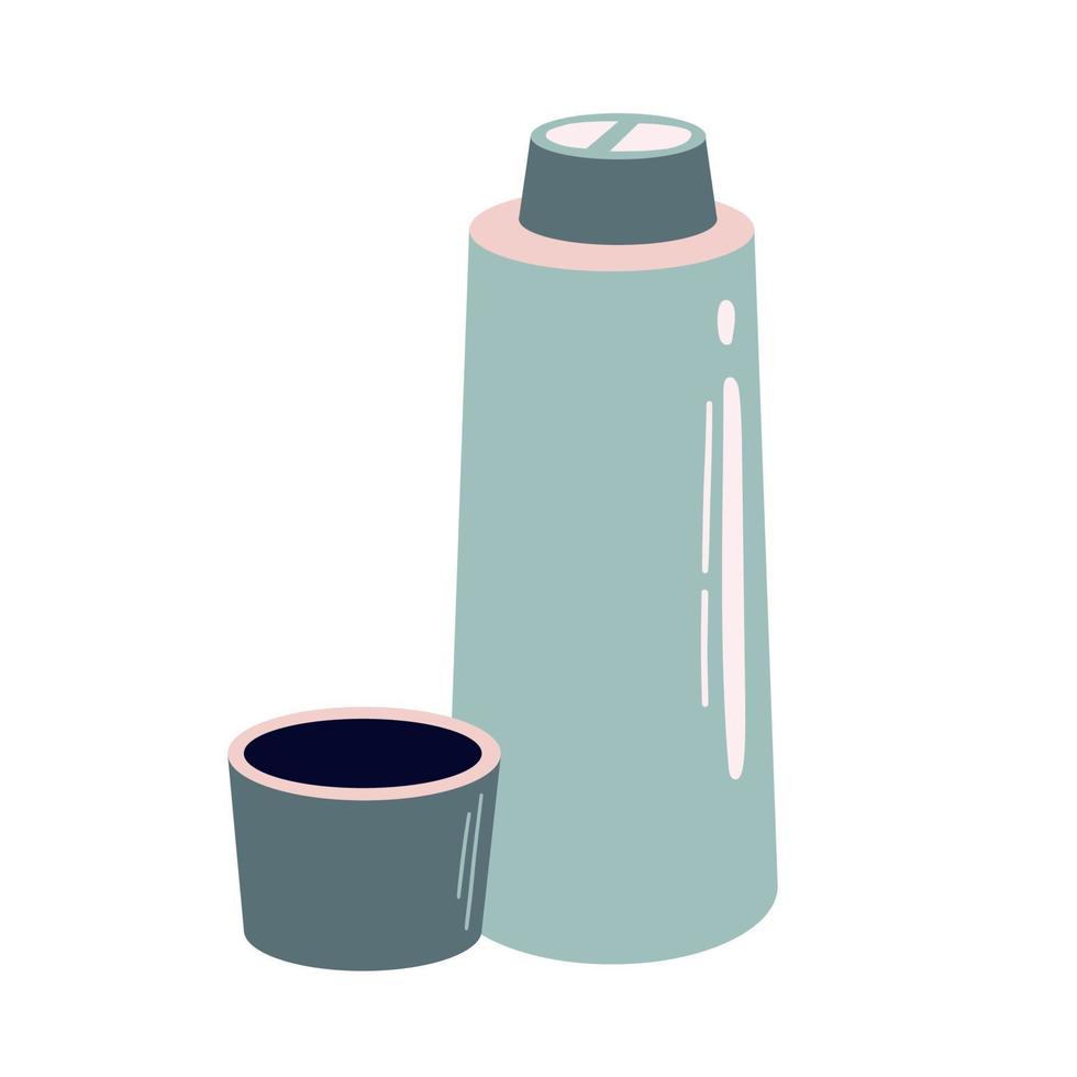 Vector element.Thermos. Consept of hiking, tourism, camping.