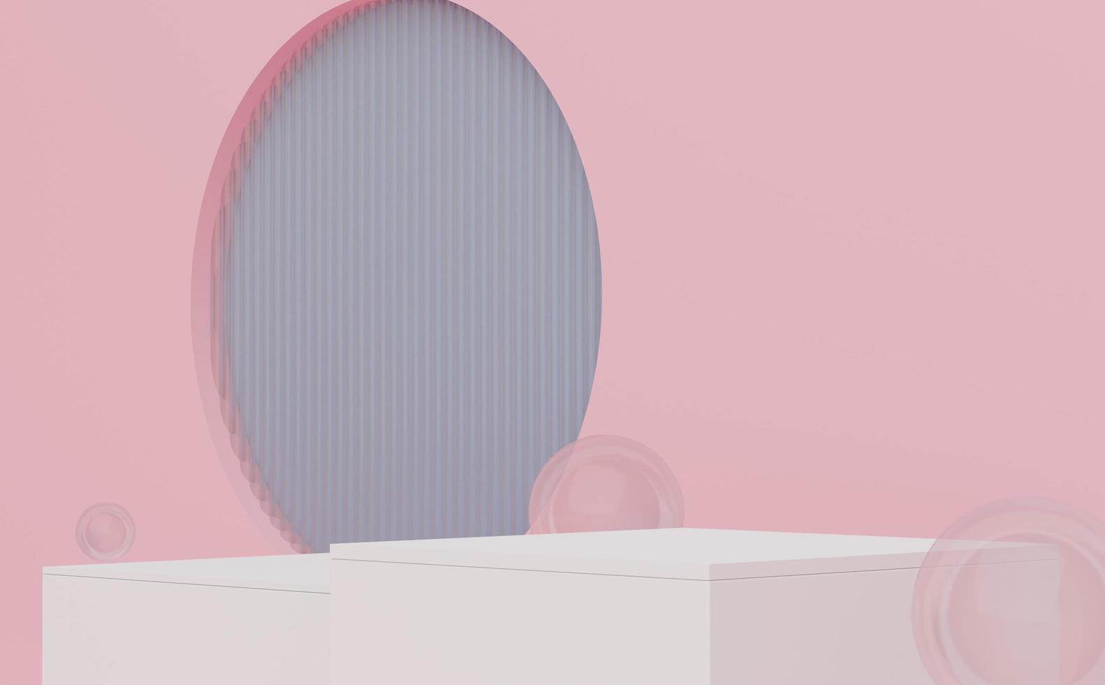 3d Earth tone minimal podium with geometric shapes for mock up and showing products. Display stand for presentation. photo