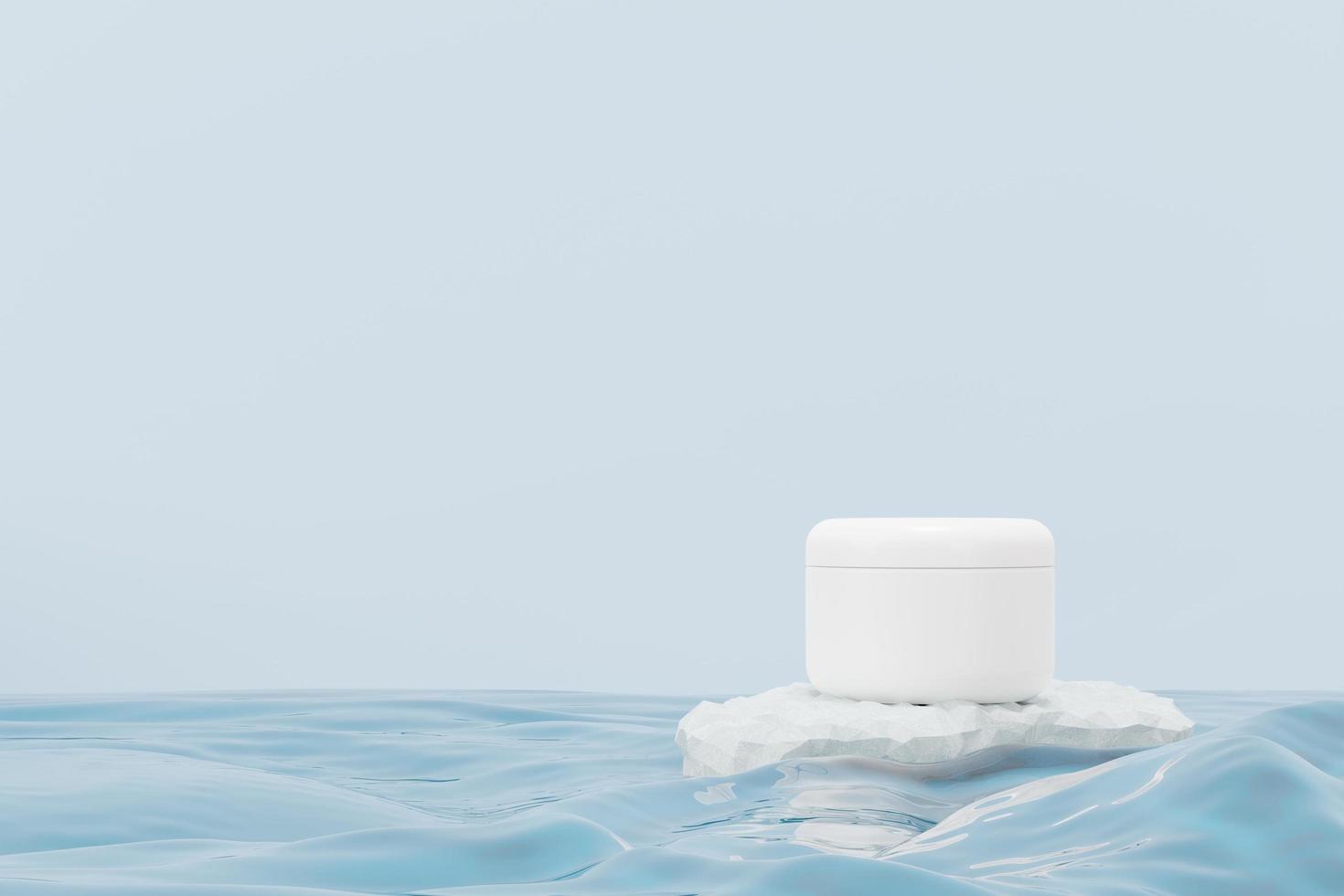 3d render of blank cosmetics skincare product or packaging for mock up. Beauty soap and spa concept. Lotion oil moisture for skin health. Premium and luxury design for branding. photo