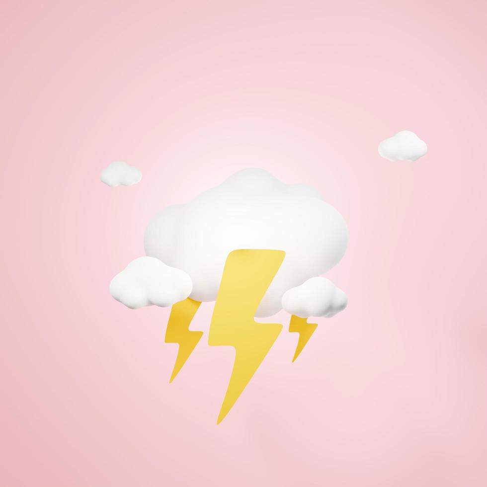 3d rendering of weather forecast icon on clean background for mock up and web banner. Cartoon interface design. minimal metaverse concept. photo
