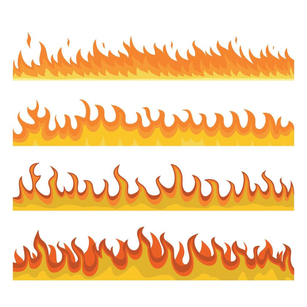 Bonfire night fire banner concept set, flat style vector
