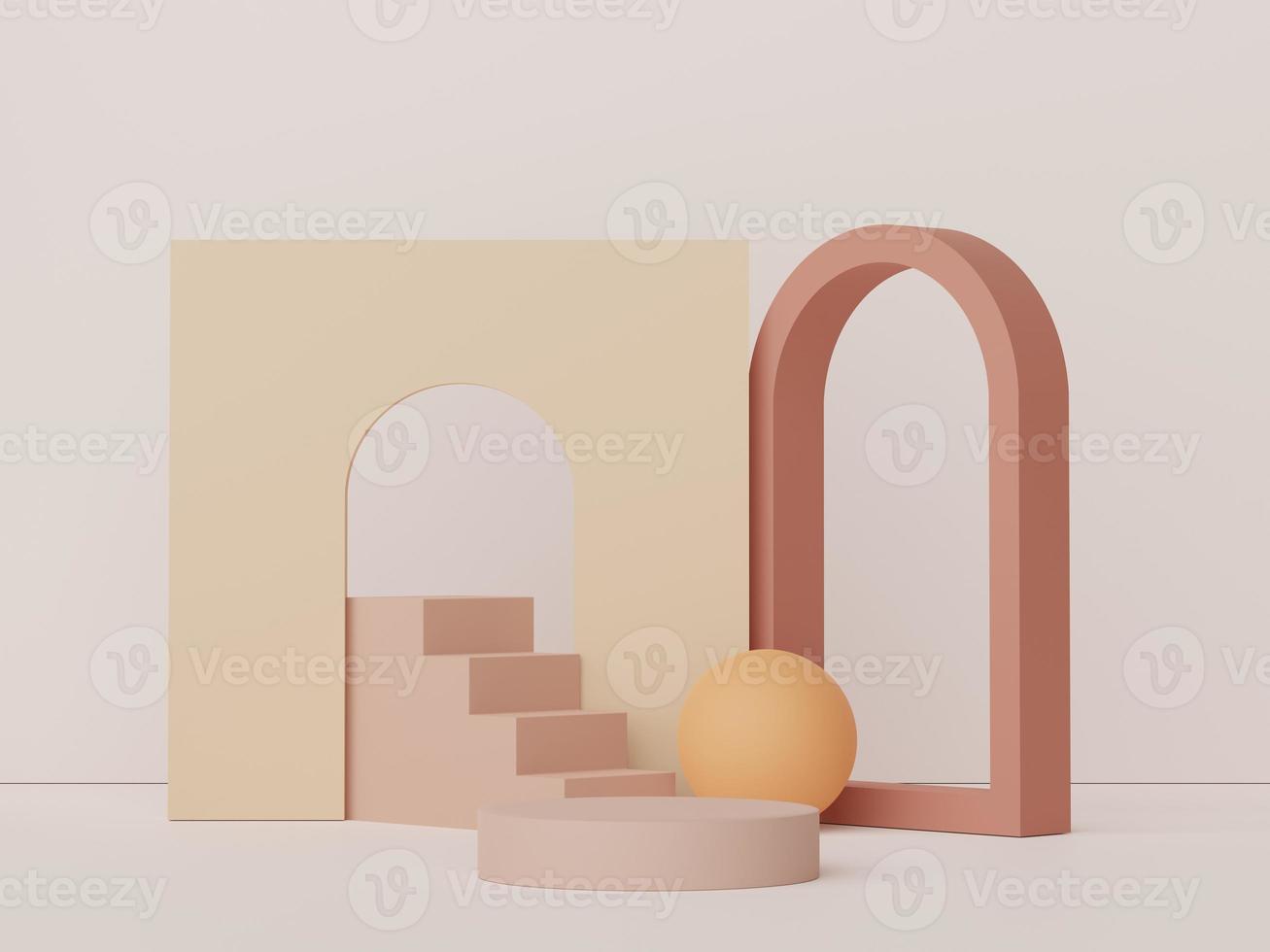 3d render display podium for product and cosmetic presentation. Minimal scene for advertising. Abstract clean background for web banner and mock up. simple geometric shapes. photo