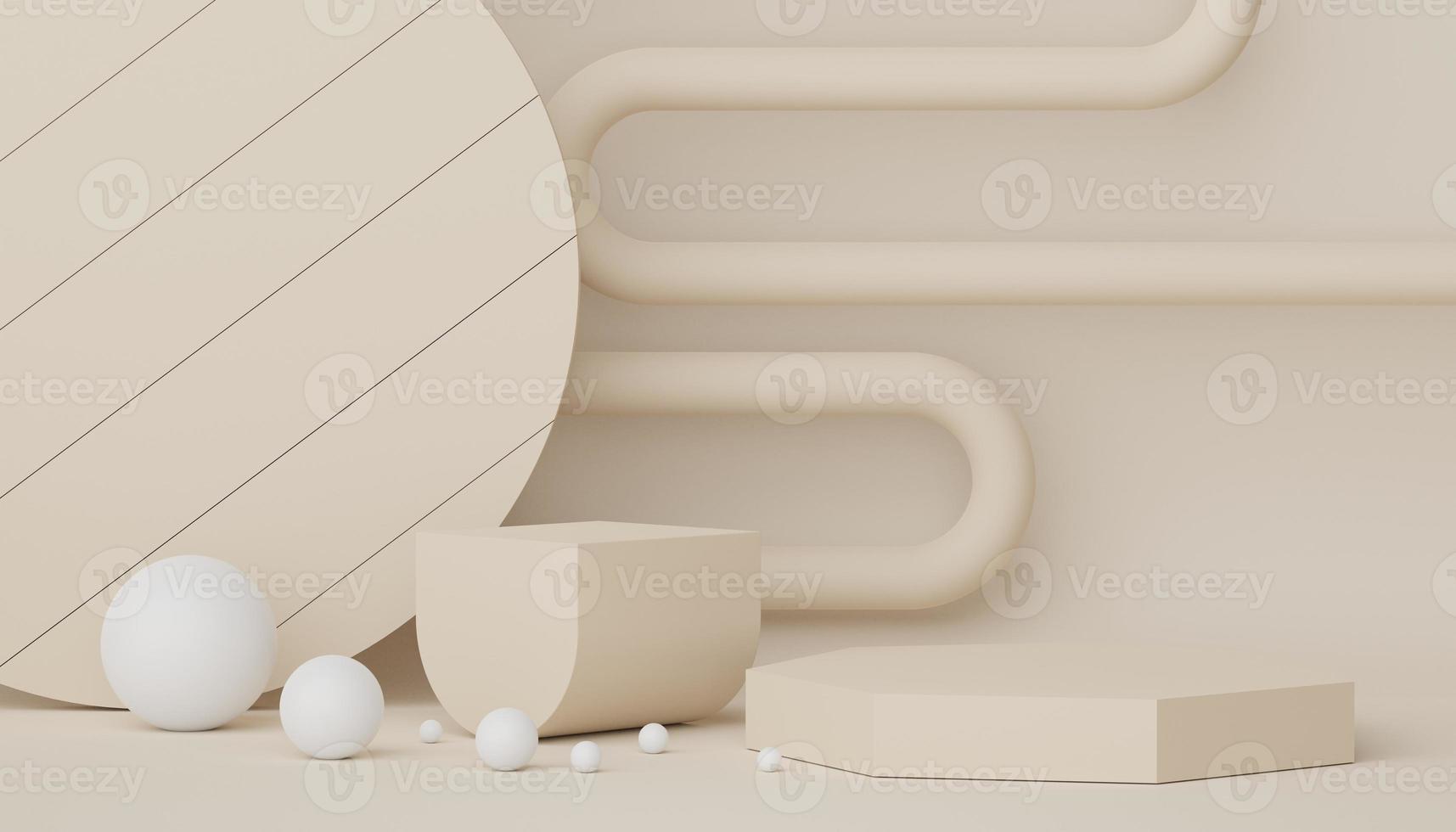 3d render display podium for product and cosmetic presentation. Minimal scene for advertising. Abstract clean background for web banner and mock up. simple geometric shapes. photo