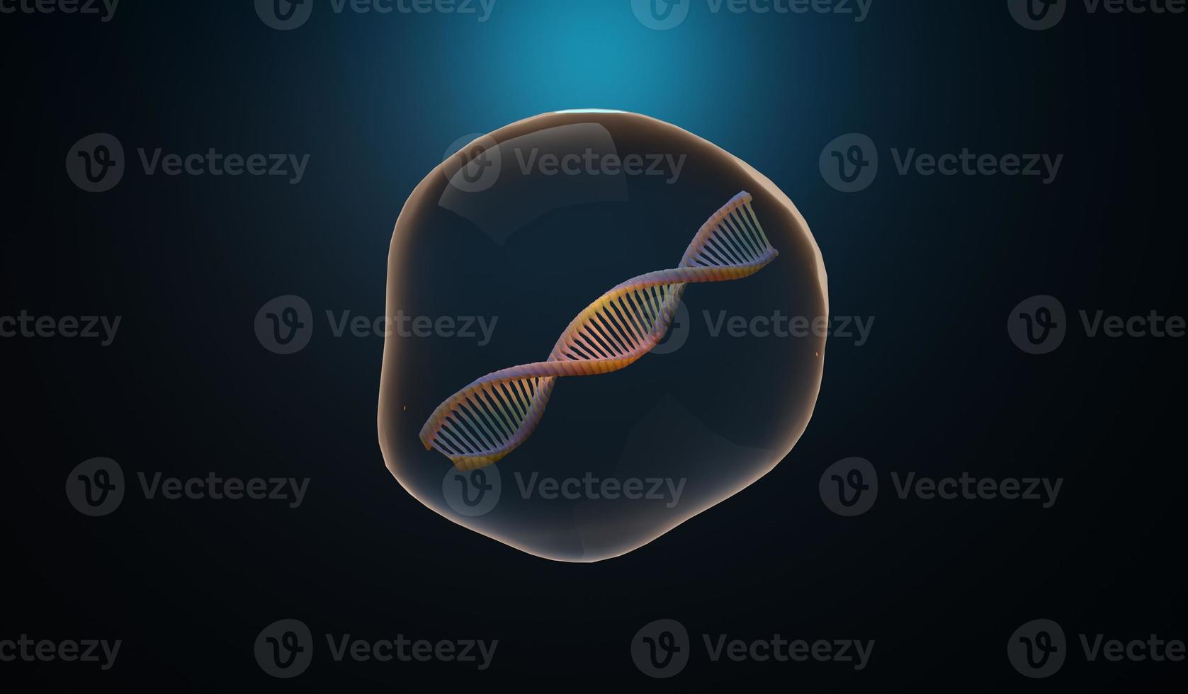 3d render Helix complementary strand of DNA of RNA. Sequences genetic code or genome. Gene expression. nucleotide database. The Central Dogma process of transcription and translation. Human gene. photo