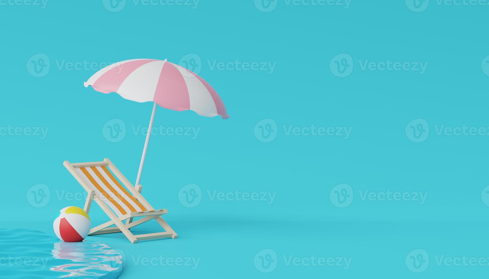 3d render of Abstract minimal  background for showing products or cosmetic presentation with summer beach scene. Summer time season photo